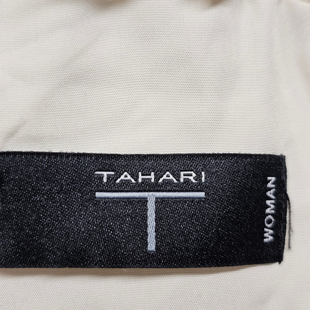 Tahari Puffer Vest Womens 3X Cream Insulated Regular Fit Drawcord Hood Full‎ Zip - Picture 7 of 14